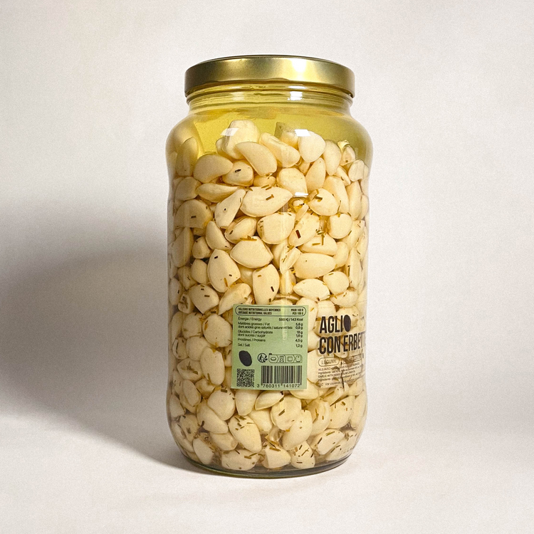 Aglio con erbette - Ail avec herbes sous huile de tournesol - 2800g