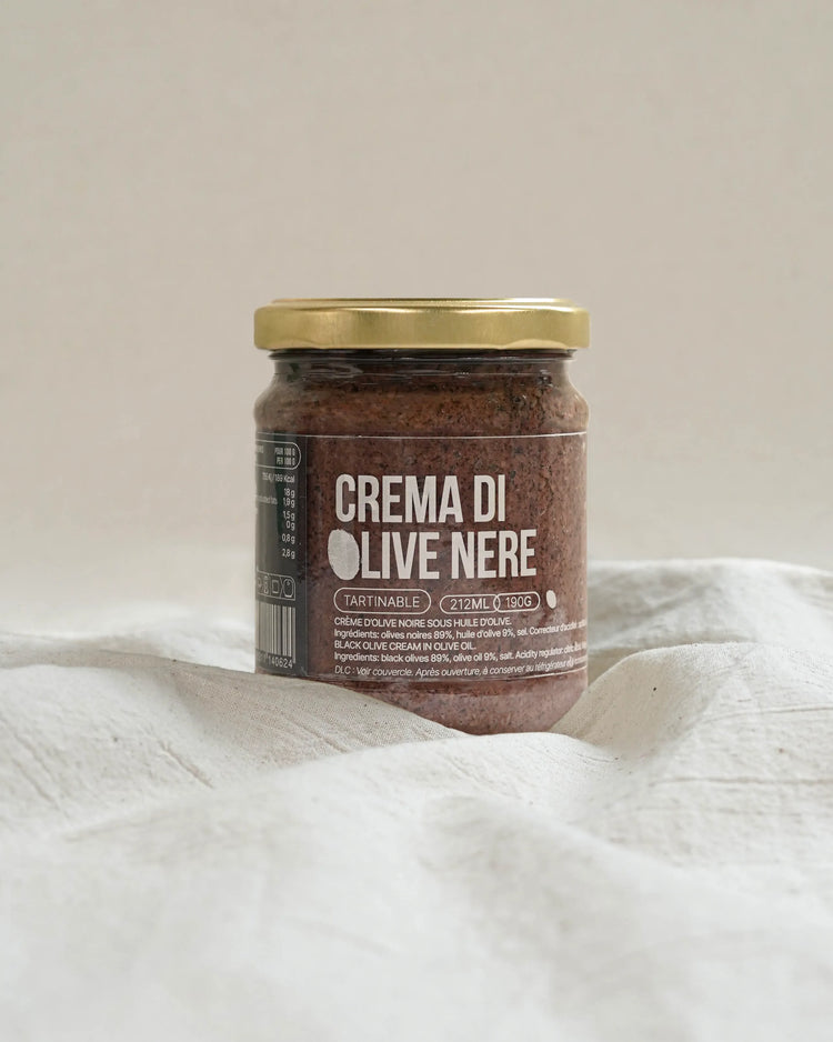 Crème d'olive noire Peranzana sous huile d'olive - Crema di olive nere Peranzana - 190g