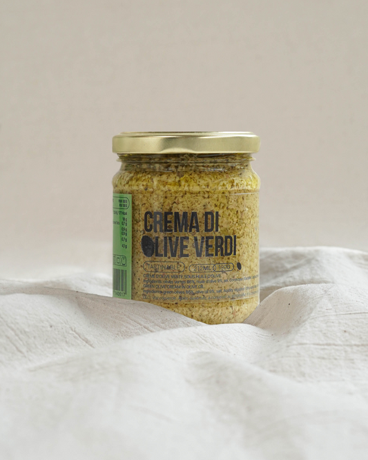 Crème d'olive verte Peranzana sous huile d'olive - Crema di olive verde Peranzana - 190g