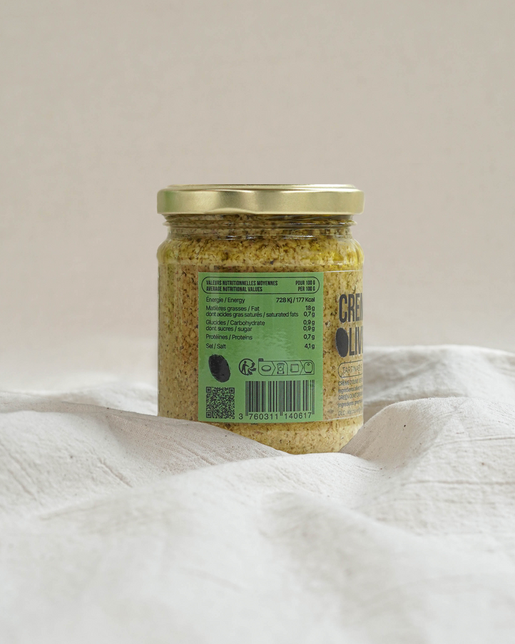 Crème d'olive verte Peranzana sous huile d'olive - Crema di olive verde Peranzana - 190g