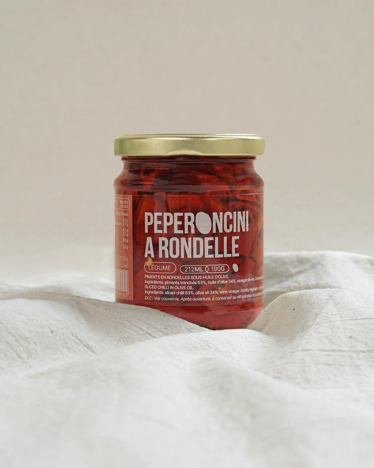 Peperoncini a rondelle - Piments en rondelle sous huile d'olive (190g)