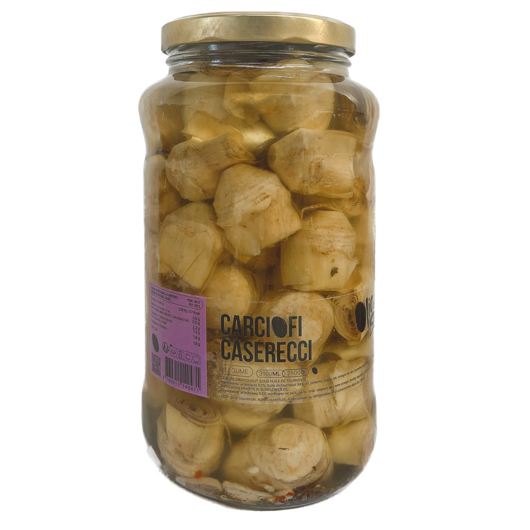 Carciofi caserecci a spicci - Coeurs d'artichaut tranchés sous huile de tournesol (2800g)