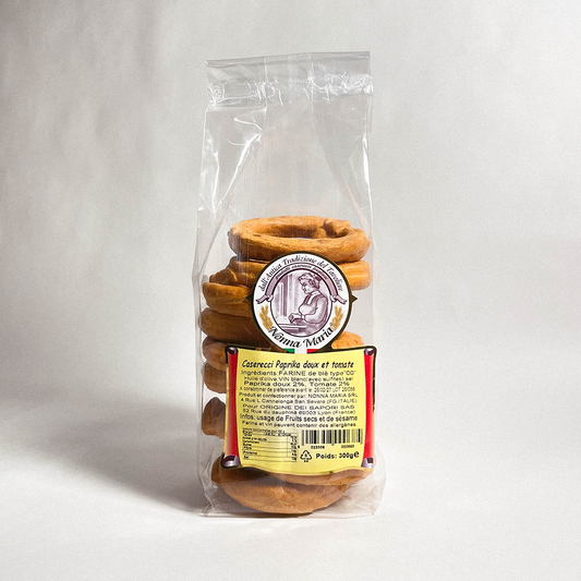 Casarecci Paprika dolce e Pomodoro 300g - Gressins apéritifs au Paprika doux et à la tomate - 300g