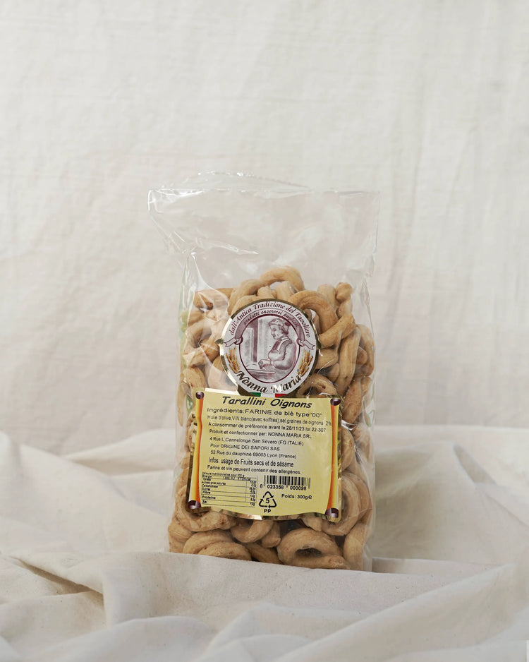 Gressins apéritifs à l'oignon - Tarallini alla cipolla - 300g