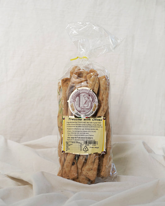 Gressins apéritifs aux olives noires - Treccine alle olive - 300g