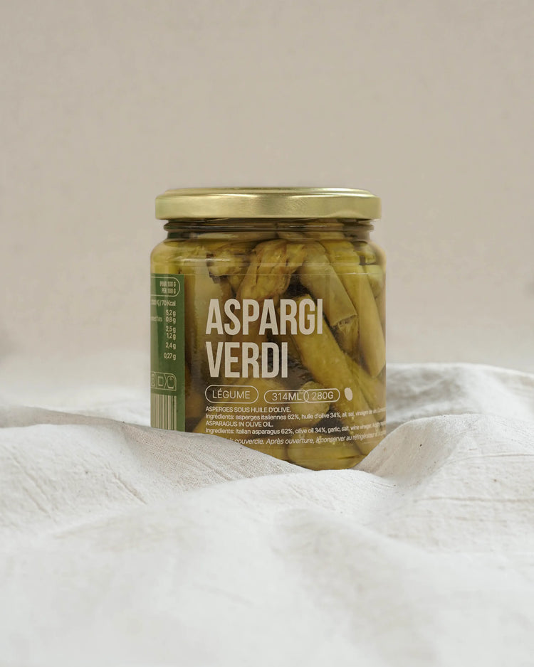 Asperges vertes sous huile d'olive - Asparagi verdi - 280g