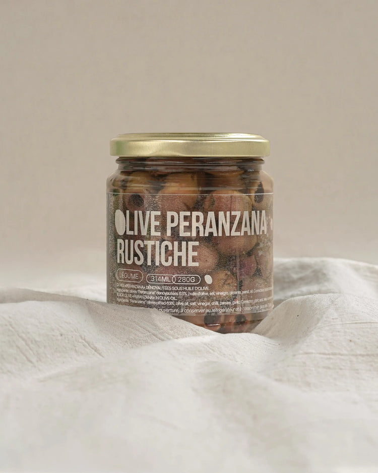 Olives Peranzana dénoyautées "rustique" sous huile d'olive - Olive Peranzana rustiche - 280g