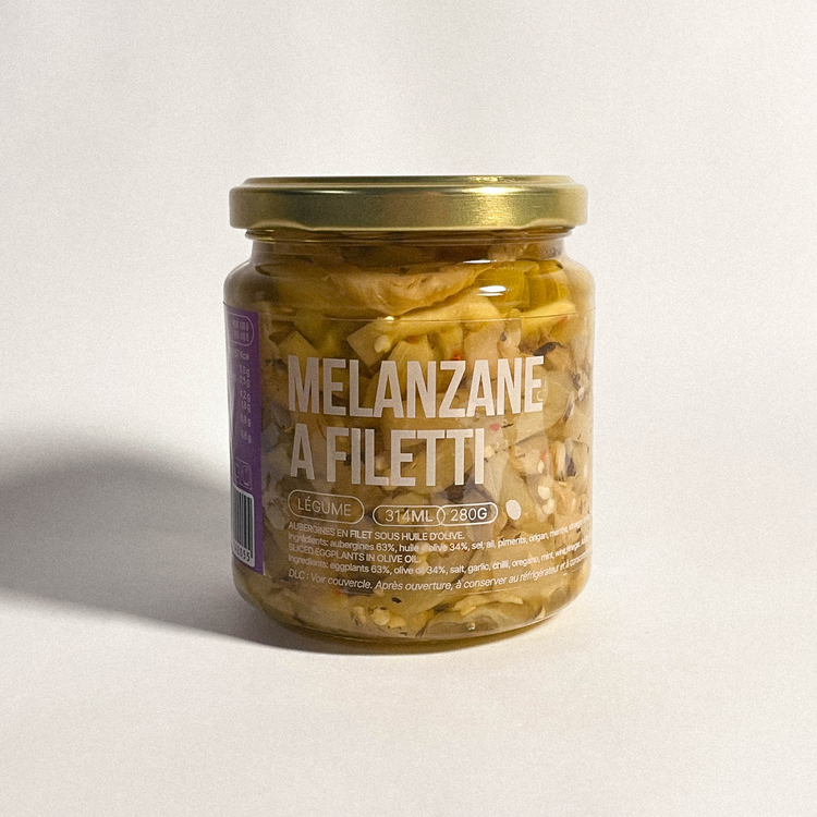 Melanzane filetti - Aubergines tranchées sous huile d'olive - 280g