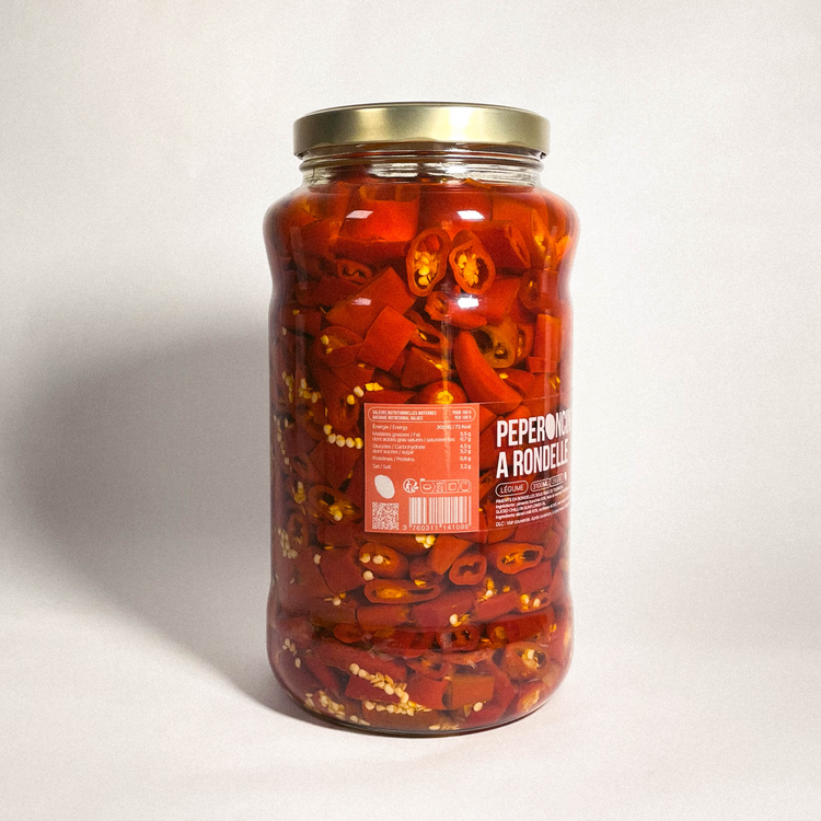 Peperoncini a rondelle - Piments en rondelle sous huile de tournesol - 2800g