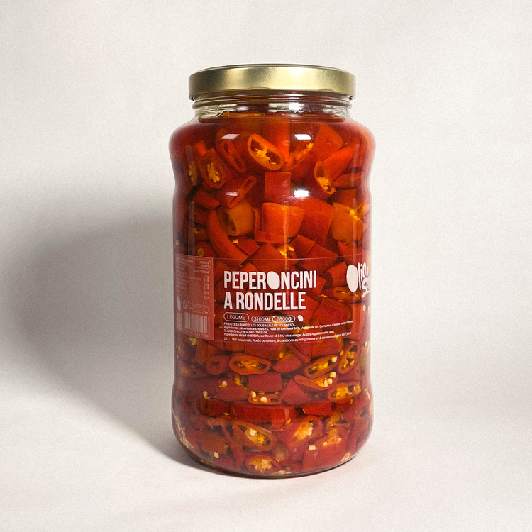 Peperoncini a rondelle - Piments en rondelle sous huile de tournesol - 2800g