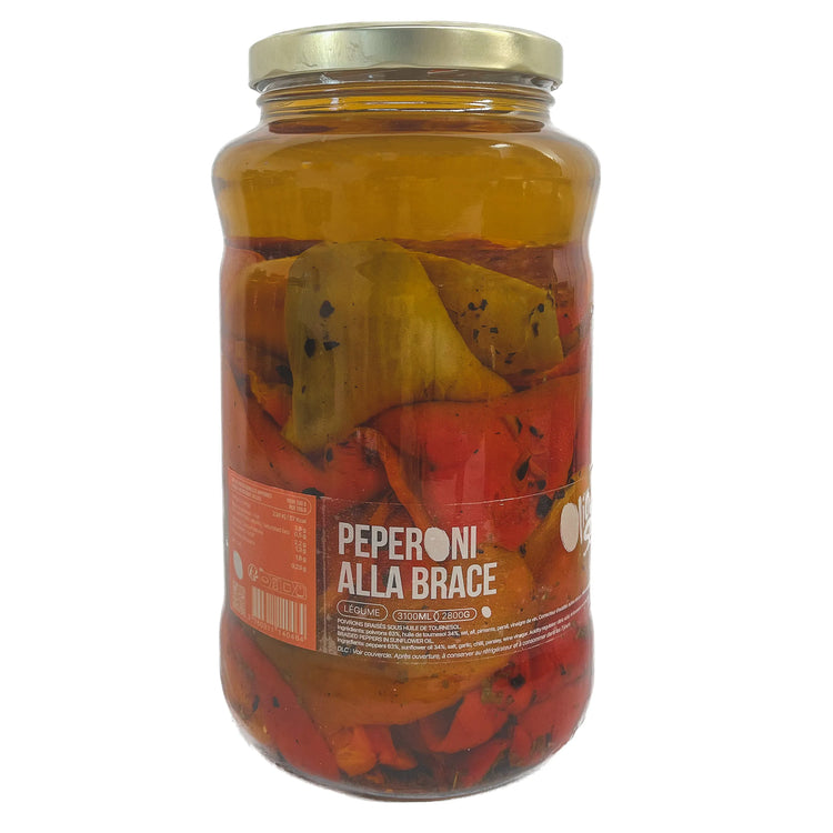 Peperoni alla brace - Poivrons grillés sous huile de tournesol (3kg)
