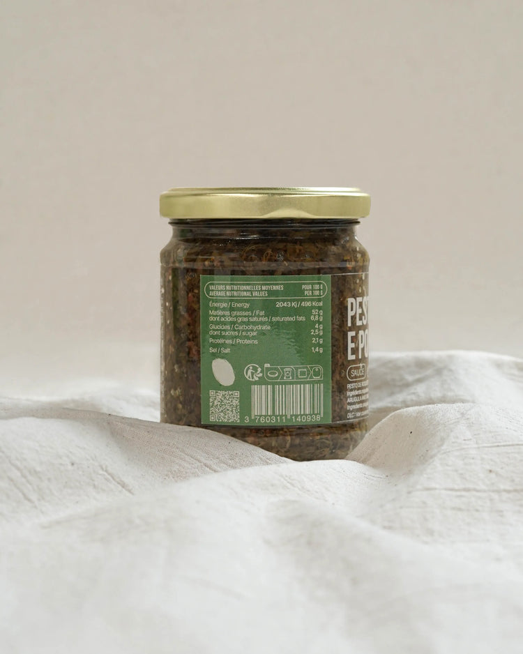 Pesto de roquette et tomate séchée sous huile d'olive - Pesto di rucola e pomodoro secco - 190g