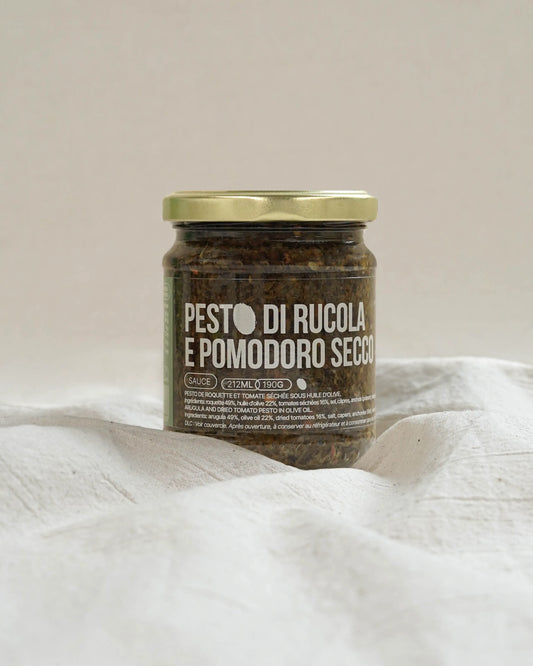 Pesto di rucola e pomodoro secco - Pesto de roquette et tomate séchée sous huile d'olive (190g)