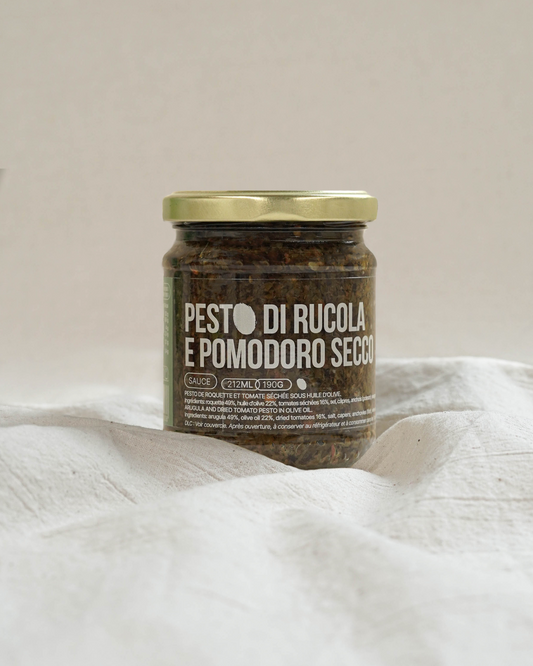 Pesto di rucola e pomodoro secco - Pesto de roquette et tomate séchée sous huile d'olive - 190g
