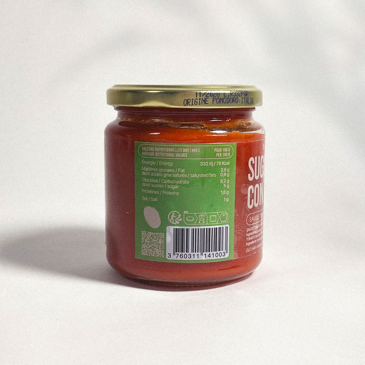 Sugo con basilico - Sauce tomate au basilic et huile d'olive vierge extra - 280g