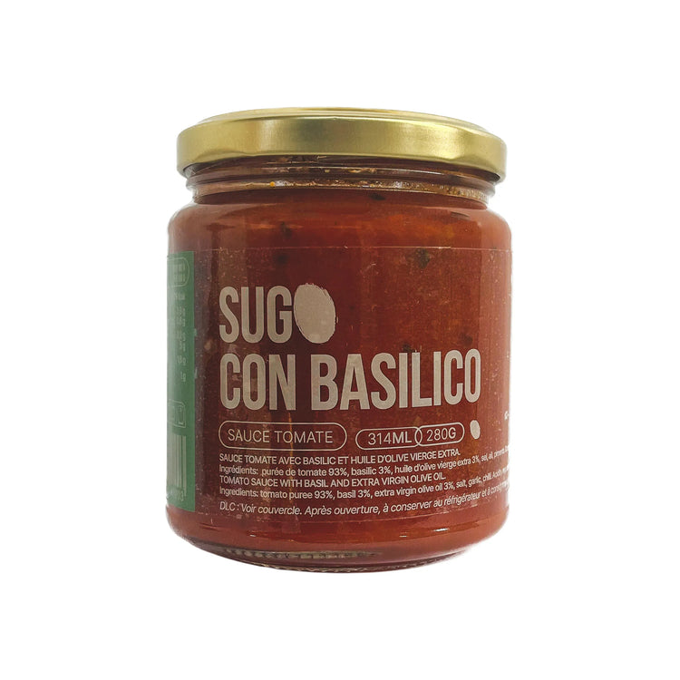 Sauce tomate au basilic et huile d'olive vierge extra - Sugo con basilico - 280g