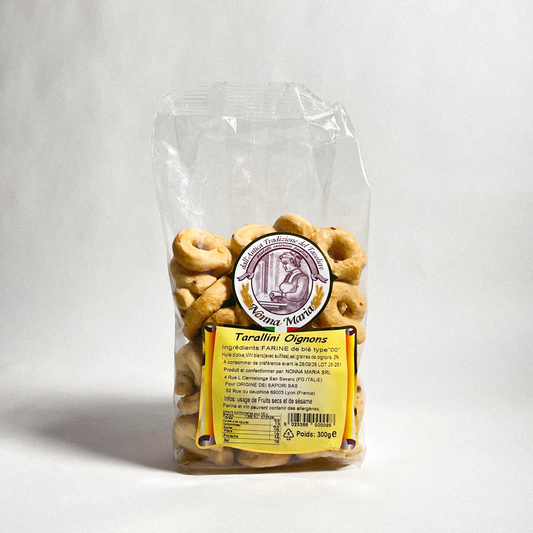 Tarallini alla cipolla - Gressins apéritifs à l'oignon - 300g