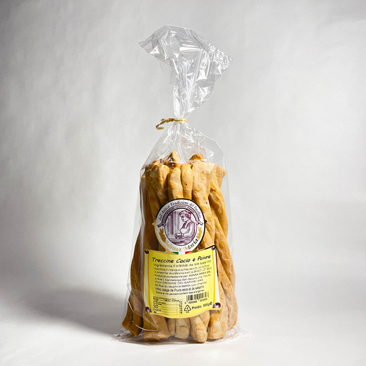 Treccine Cacio Pepe 300g - Gressins apéritifs au fromage et poivre - 300g