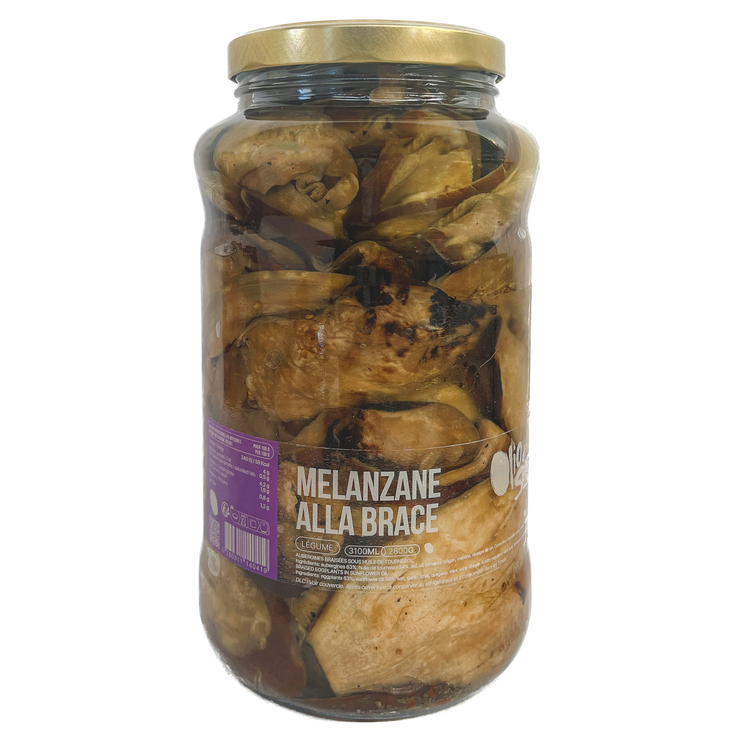 Melanzane alla brace - Aubergines braisées sous huile de tournesol (2800g)