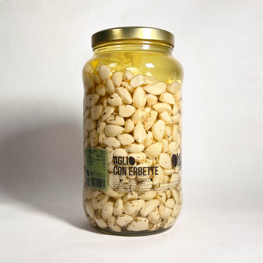Aglio con erbette - Ail avec herbes sous huile de tournesol - 2800g