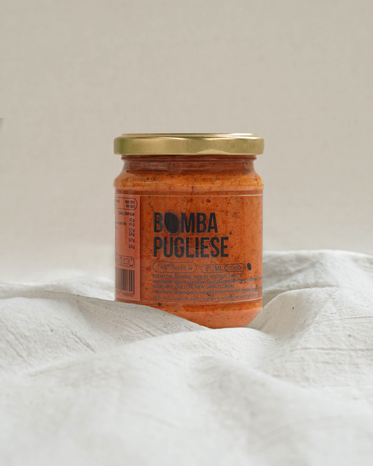 Bomba pugliese - Crème aubergine, piment, poivron et carotte - 190g