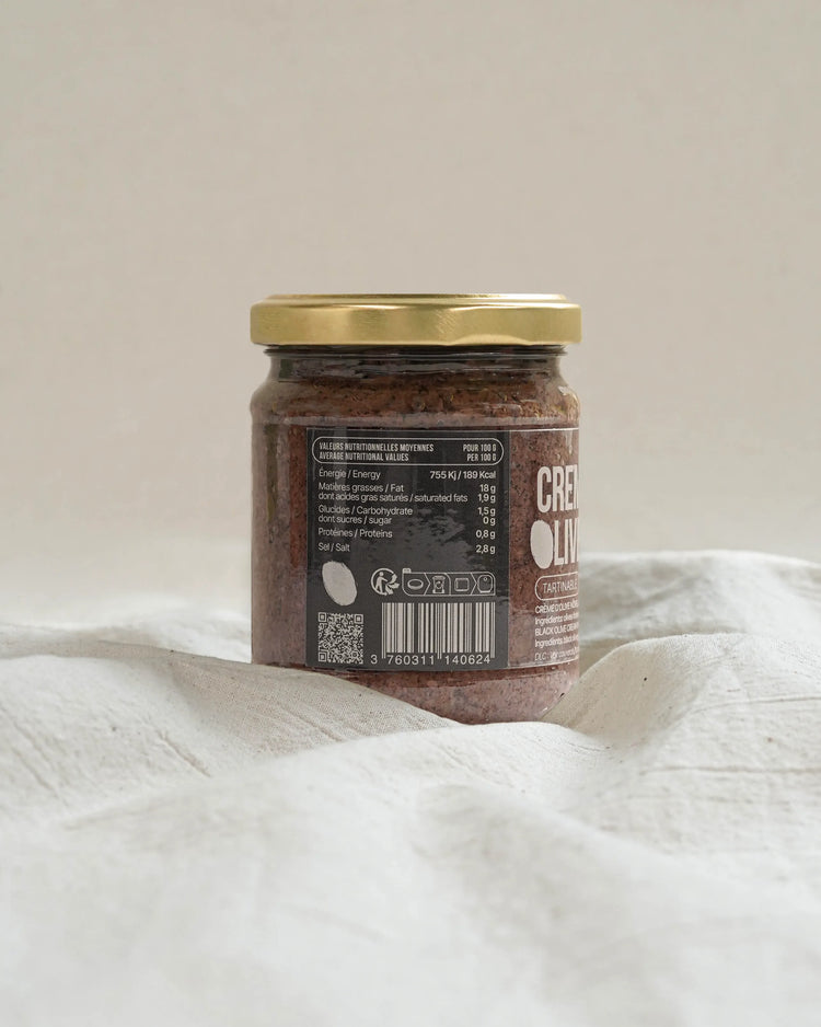 Crema di olive nere - Crème d'olive noire sous huile d'olive - 190g