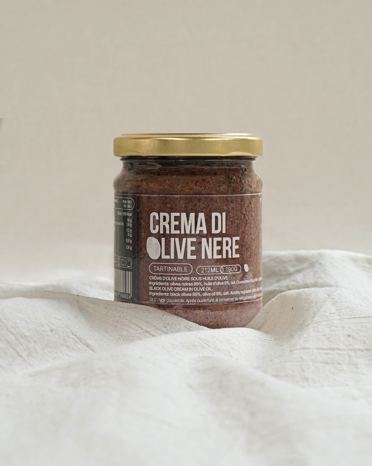 Crema di olive nere - Crème d'olive noire sous huile d'olive - 190g