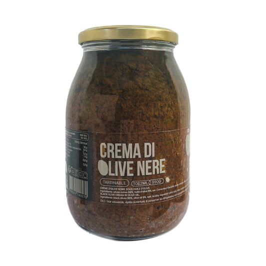 Crème d'olive noire Peranzana sous huile d'olive - Crema di olive nere Peranzana (990g)