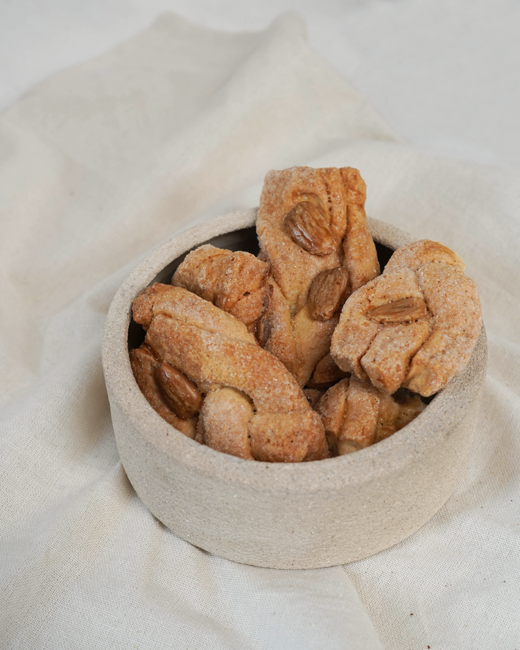Treccine zuccherate con mandorle - Biscuit sucré croquant aux amandes - 300g