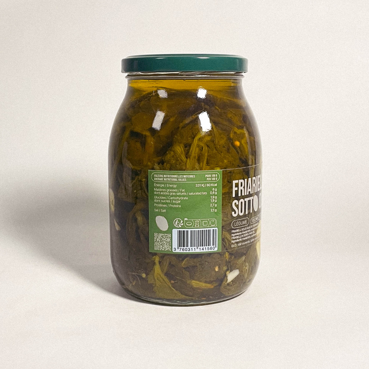 Cime di rapa sous huile de tournesol - Friarielli in olio di girasole - 990g