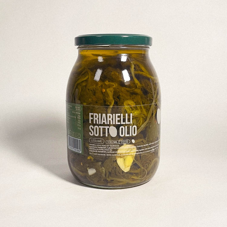 Cime di rapa sous huile de tournesol - Friarielli in olio di girasole - 990g