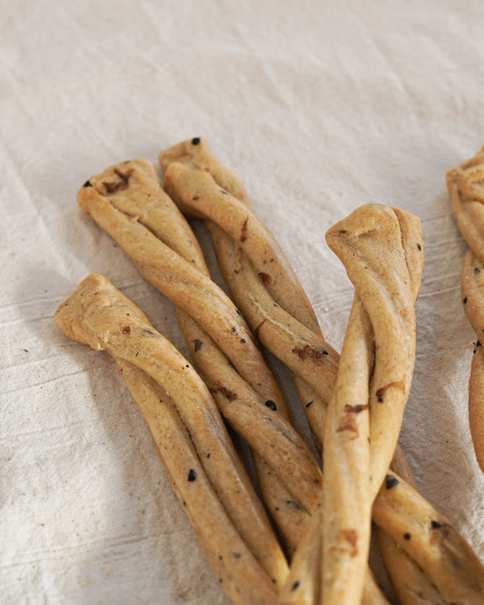 Treccine alle olive - Gressins apéritifs aux olives noires (300g)