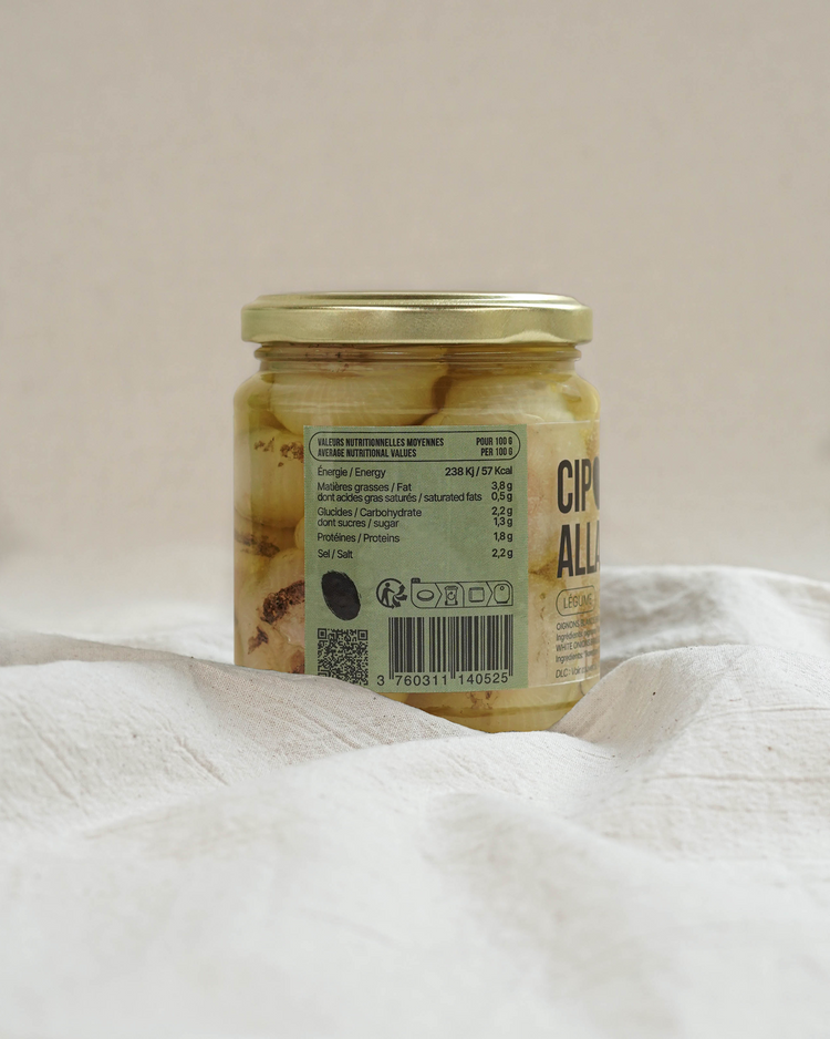 Cipolle Borettane alla brace - Oignons Borettane braisés sous huile d'olive - 280g