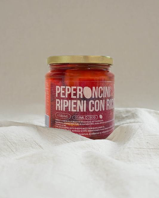 Piments farçis à la ricotta affinée - Peperoncini ripieni con ricotta - 280g