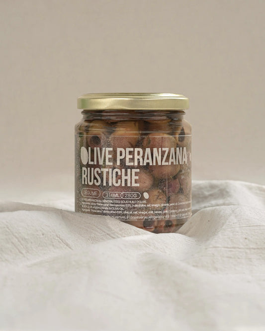 Olives Peranzana rustiche denocciolate - Olives Peranzana " rustique" dénoyautées sous huile d'olive (280g)