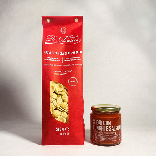 Pasta Orecchiette - Sugo Funghi e Salsiccia