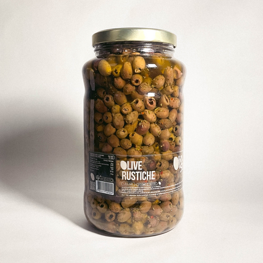 Peranzana Rustiche - Olives Peranzana dénoyautées "rustique" sous huile de tournesol - 2800g