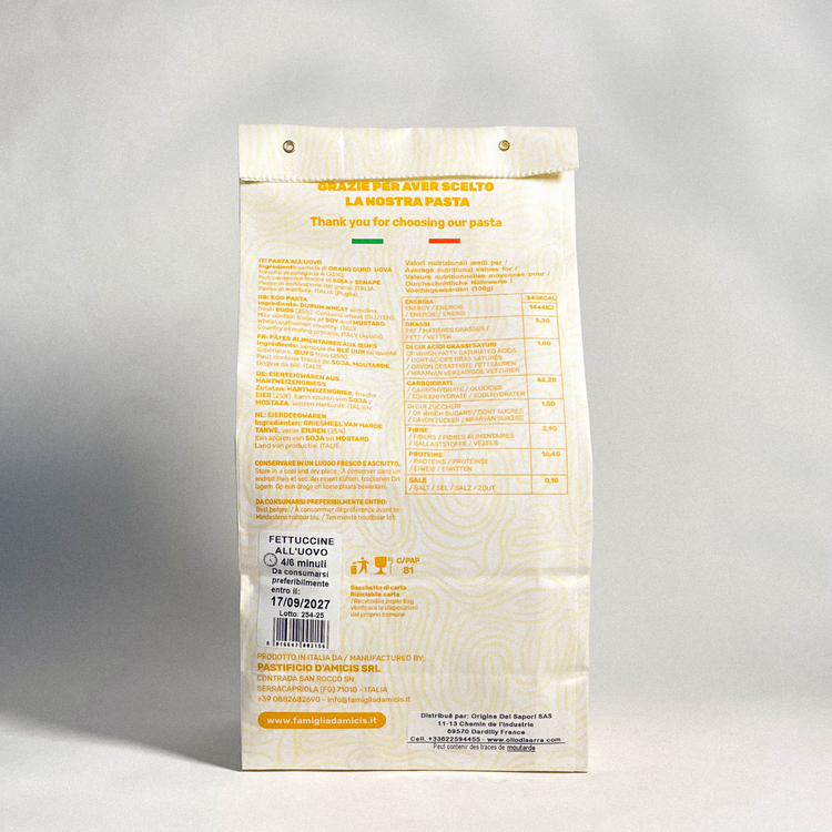 *Fettuccine all'uovo* - 500g