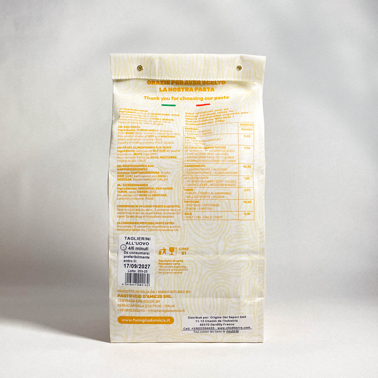 *Taglierini all uovo* - Taglierini aux oeufs - 500g