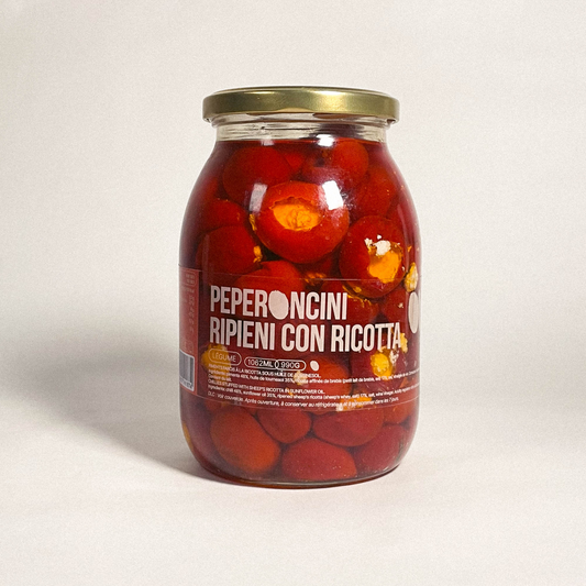Peperoncini ripieni con ricotta - Piments farçis à la ricotta affinée - 990g