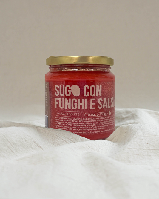 Sauce tomate champignons, saucisse et huile d'olive vierge extra - Sugo funghi e salsiccia - 280g