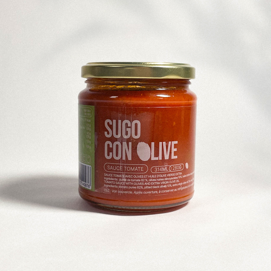 Sugo con olive - Sauce tomate aux olives et huile d'olive vierge extra - 280g
