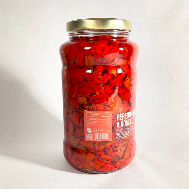 Peperoncini a rondelle (piments en rondelle sous huile de tournesol) 2800 g