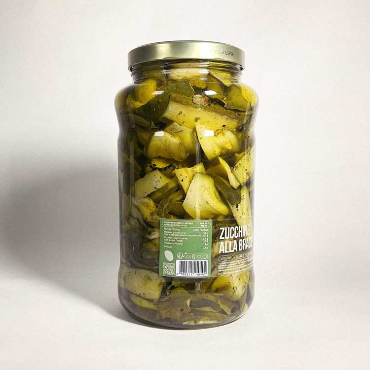 Courgettes braisées sous huile de tournesol - Zucchine alla brace - 2800g
