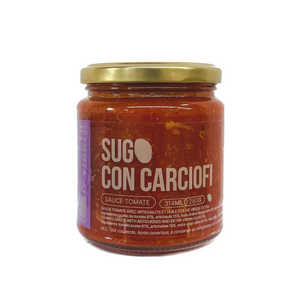 Sugo con carciofi (sauce tomate avec artichauts et huile d'olive vierge extra)