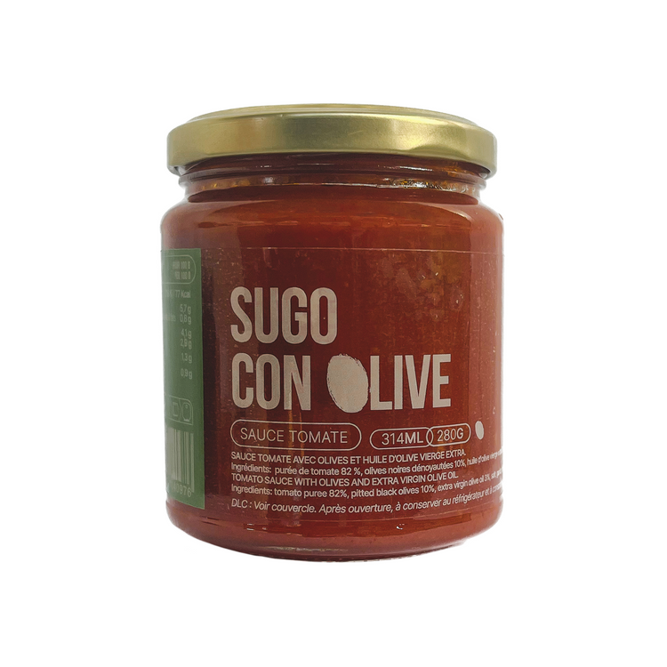 Sugo con olive - Sauce tomate au olives et huile d'olive vierge extra - 280g