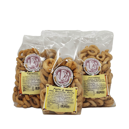 Lot de 3 gressins apéritif - Tarallini ricotta, oignon et piment